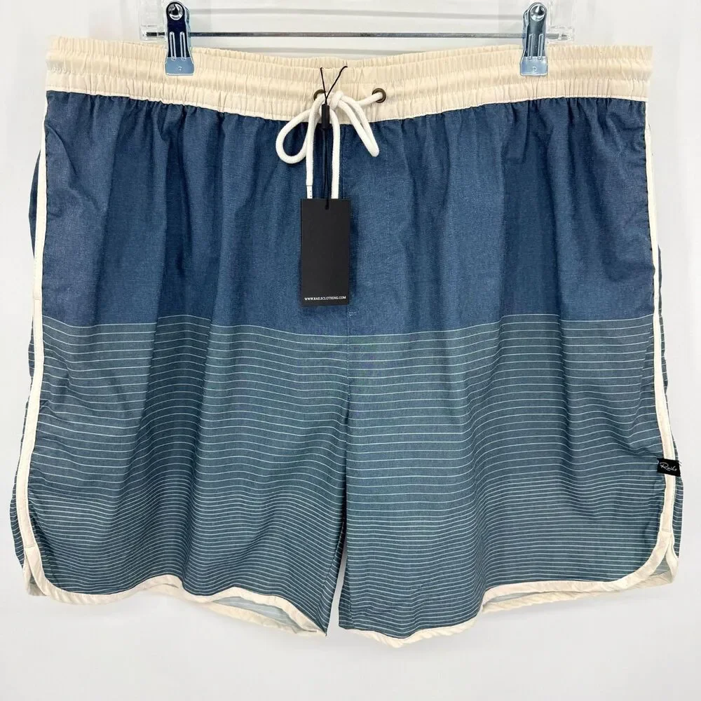 NWT RAILS Rubix Blue White Hombre Swim Board Shorts Size XXL 2XL